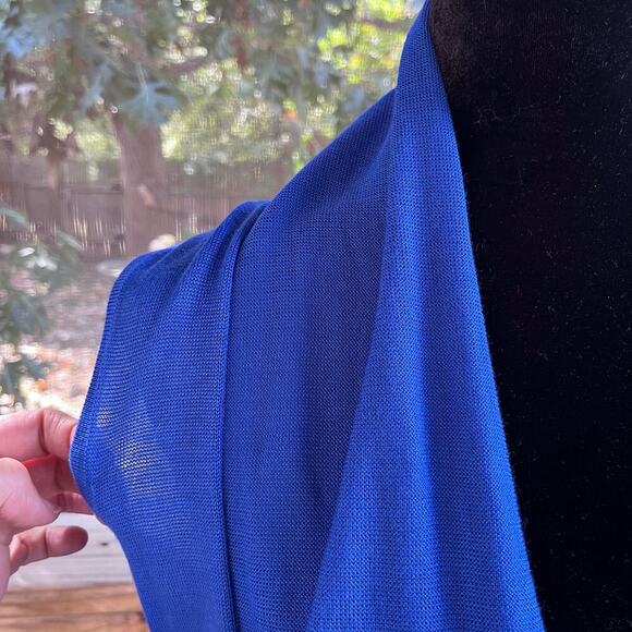 Joseph A. Women's Blue Sleeveless Longline Open Cardigan Sweater Size S. NEW - Picture 4 of 7